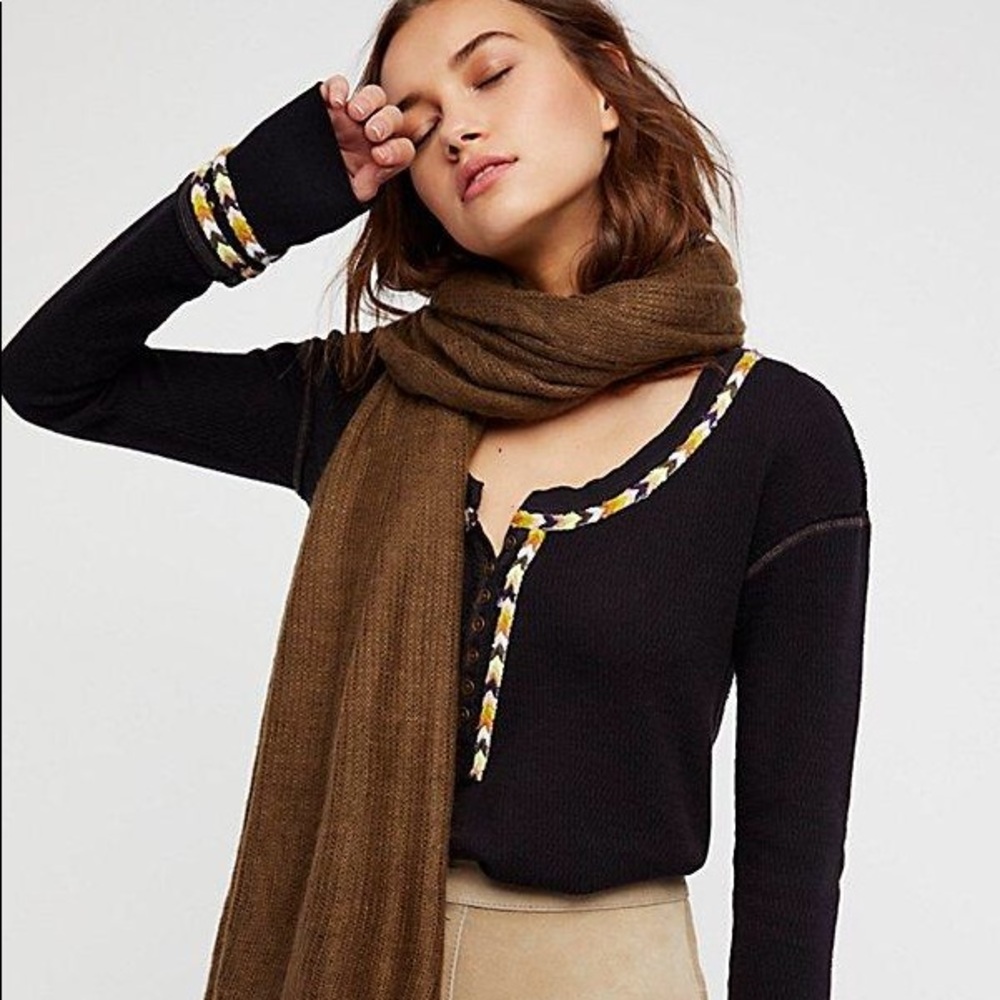 Free People Rainbow Thermal Henley